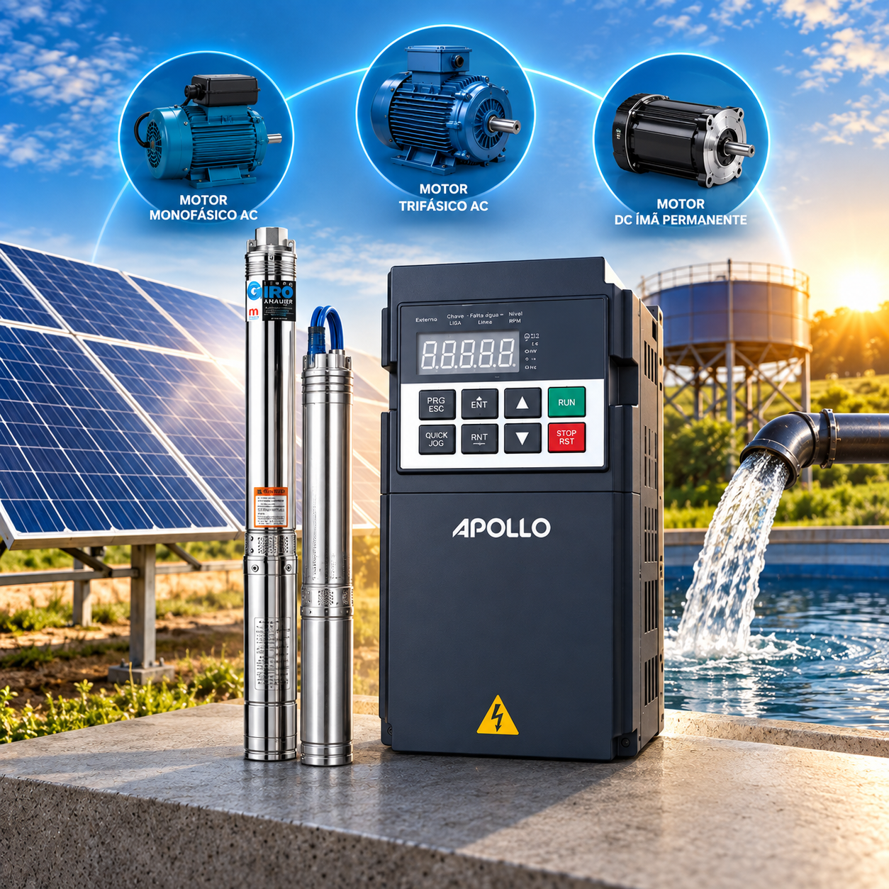 Nova Geração Apollo: Mais Possibilidades para Motores e Sistemas de Bombeamento Solar